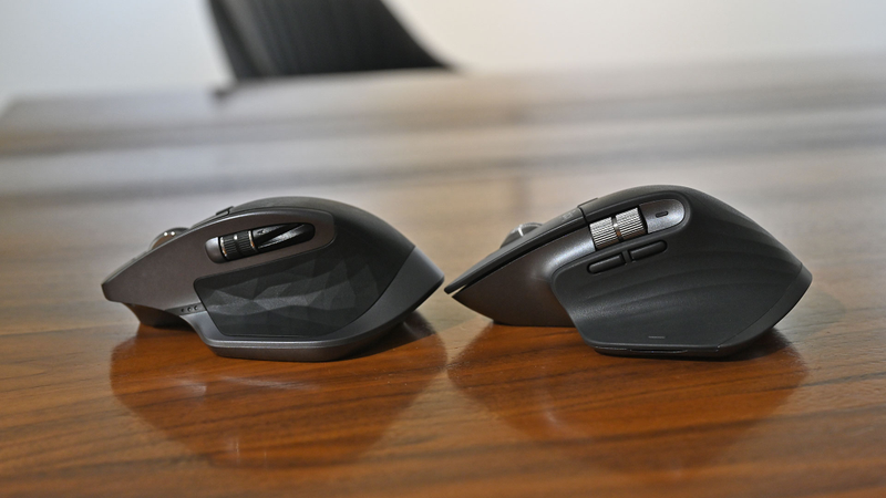 Logitech tweaked the MX Master 3 (right) to make its buttons easier find by feel alone.